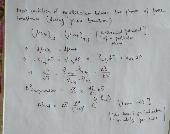 pure Mochemical potential I Now condition of equilibrium beturen two phases of substance (during phase transition) (Main) (Ur