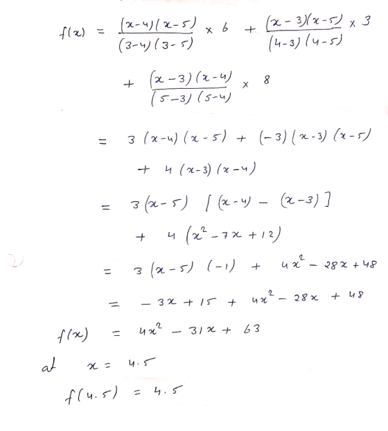 (x-3)(x-5) x 3 fla) Х 9 (x-4)(2-5) (3-4) (3-5) + (4-3) (4-5) + 8 (x-3)(x-u) 5-3) (s-u) Х 3 (x-4) (x - 5) + (-3) (x - 3)(x-5)