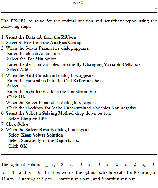x20 Use EXCEL to solve for the optimal solution and sensitivity report using the following steps. 1. Select the Data tab from