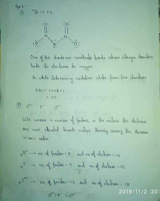 Ars - is t5 :0: :0: 11 11 One a Ahe bonds ane Coondinale honds ah ane ithogen denades oxgen So, while delenmining 0xidalion s
