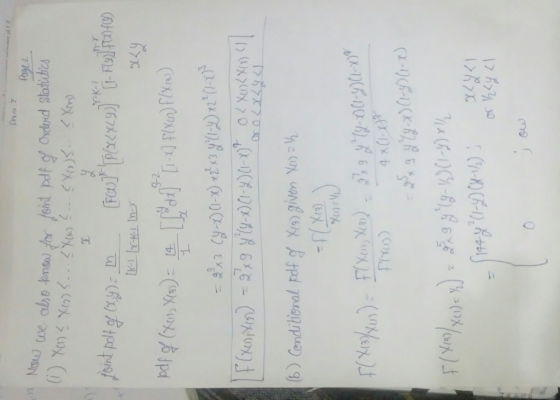 on Now we also know & Dra? Page 2 We also know for loint pdf of Ordered sladuties (1) X1 < X (2) L... {X(K)? ... {XoK. & Xm)