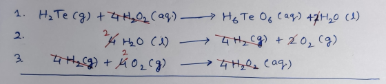 1. Н. Те (9) +чно, (а) 2. К но с) чH (9) + AO, ca) - HTe o4 (а) +7н,0 (1) — 4н, с) +zo, ca) —> 4,0, сая)