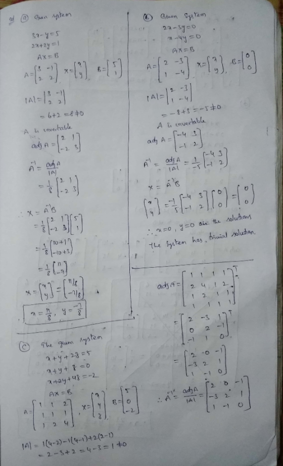 31- 2 -3 adj A 0 1 2 -3 2 11 2 (At 1 -10 IA|-1(4-2)- 4-1)+2(2-1)