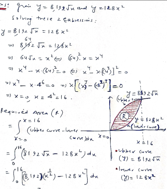 s 64 grein y= 8,192 Ju and y z1284² solving these zubressions : y=8192 JX = 128 ? = 8 762 Jx = 128x? 645 n = x²E) (64)? x= x4