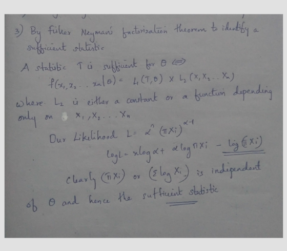 3) By füher Neymani factorization theorem to identify sufficient statistic A statutic Tú sufficient for oa) f(x,x ... xulo) =