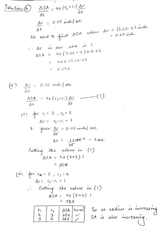 Solution @ ASA = 4x (6+ri) At Ar = 0.25 inch/ sec. At ASA when Ar= (3.25-3) inch 1 = 0.25 inch We need to find .. At in our c