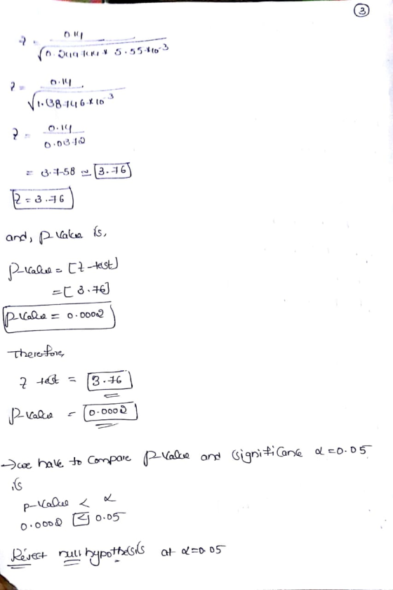 3 u 5.55o 3 3.-58 3.-16 and, Paka s Prala-kst Plada = o.0002 Therefoe 2 t 3.16 Pada O-Ooo ce hae to Compare alkse and GigniCa
