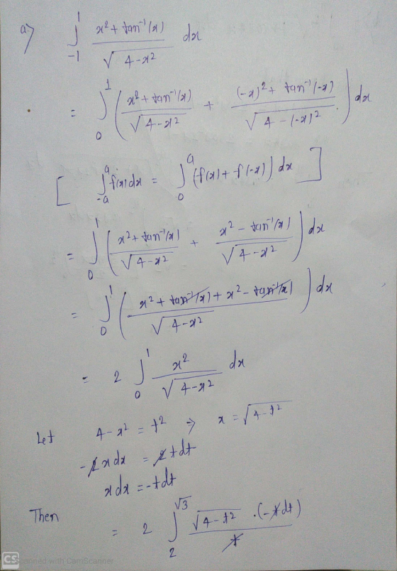 x² + tan al a> gy dar -1 ✓ 4-22 1 (-2) 2 tant (-) dal x² + tan (2) V4-912 V4 – 1.712 9. I fanda I felt (1-4)) dx - 2x2 + tana
