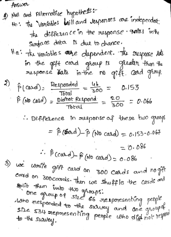 Answer 2) Null and Alternative hypotheses:- Ho the variables baill and lesponses are independest: the difference in the respo