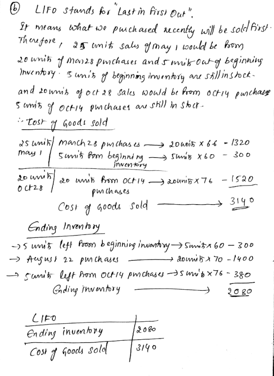 © LIFO Stands for Last in first out. It means what we purchased recently will be sold Pisst. Therefore, as amit sales of ma