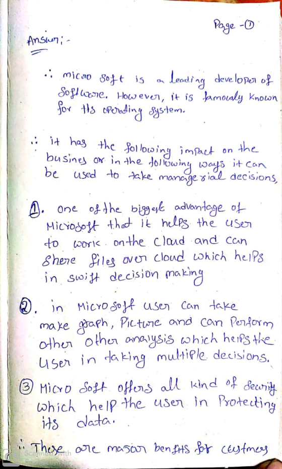 Page - Answer: micro soft is a leading developer of Software. However, it is famously known for the operating system. : it