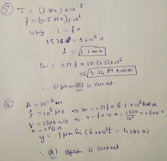 T= (2 sec ) x 10-6 f=(0.5 Hz) x 100 Using (=fr 1530 16 = 5x105 d | ce - 21 & 2T (0.5)x106 3.14 M {ad/se obtion (B) is correct
