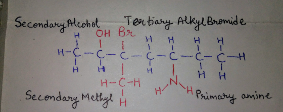Tentiary Atkyl Bremide Secemdary Alechet OH B 1 H H 1 H-CICIC-C-CC- C-H 1 H I H-C-H H H Secondary Mettyl Primary amine I-CIH