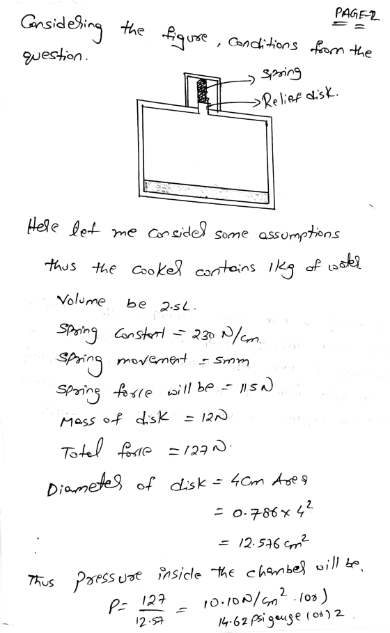 PAGER Considering the figure , conditions Conditions from the question. spring > Relief disk. Hele let me consided some assum