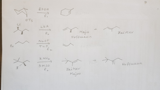 Etoh LDA A Major Hoffmann Zaitsev Naot any - KNH2 Hoffmann DMSO Ez Zaitsev Major