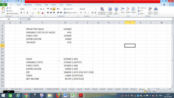 ACCOUNTS latest - Microsoft Excel (Product Activation Failed) View Add-Ins File Home Insert Page Layout Formulas Data Review