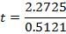 2.2725 t= 0.5121