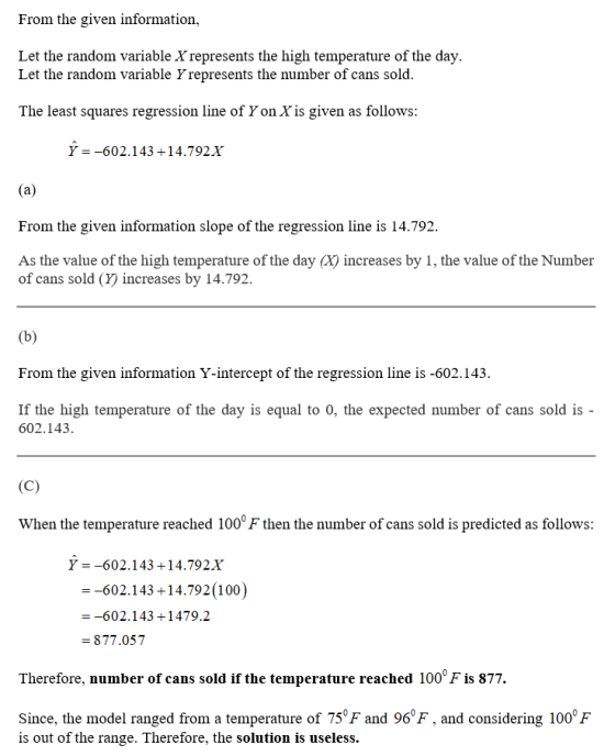 From the given information, Let the random variable X represents the high temperature of the day. Let the random variable Y r