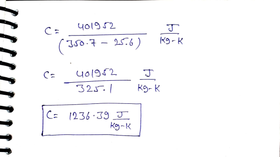 401952 प 19-6 350 - 7 - 25.6) 401962 325. J K5- C: 1236.39_J kg-k