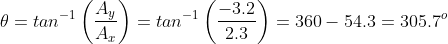θ 9 - = tan-1 = tan 360-54.3 305.7