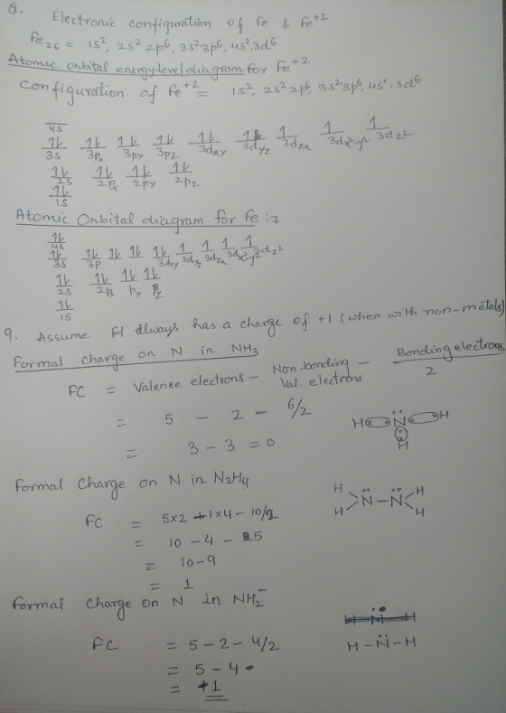 ectronic confiquation of fe & fe + 2 2. Atomie onbital energylevel clie grom 十2. urdtion o IS Atonuc Onla ital diagram for fe