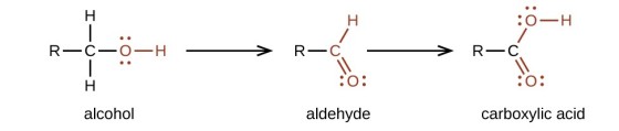 H I-0 R-C-0-H - > > R-C - :0: :ö-H R-C ::: carboxylic acid alcohol aldehyde