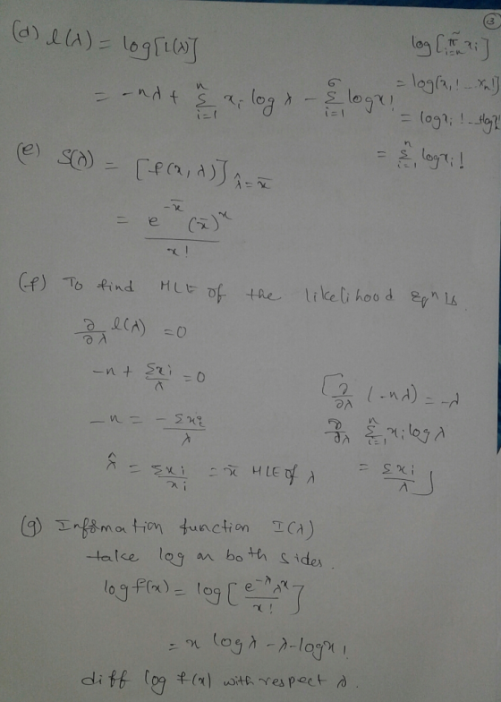 3 log[L(A) ey Cf) To find HLt 마 the likeli hoo dgrnLs 냈 (.na)ニ구 -あ는거 Jem Di talse log an both S ides