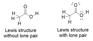 :o: HH H .. но HO н Lewis structure without lone pair Lewis structure with lone pair