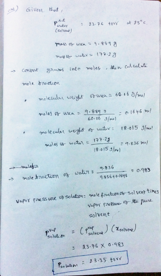 -) Gium that st water 23.7 tory ot 9sec (solvent) mole bnoctcon 60 06 3/ma) 9.836 ms 18.015 836 9.83640 1646 0.983 → mole.bna
