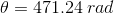 A = 471.24 rad