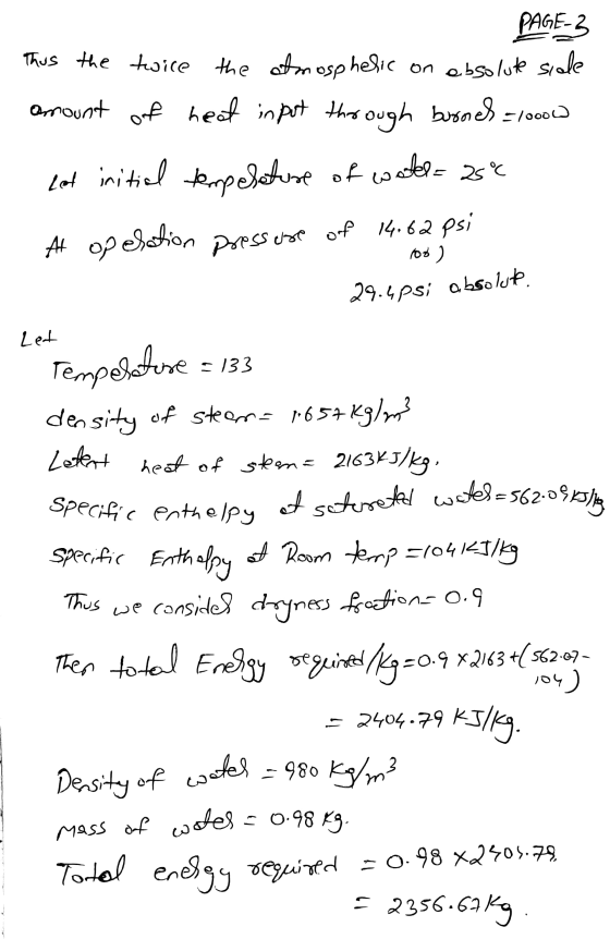 helic on 100 ) 29.5psi absolute Let Tempeltese =133 Specific enthelpy of sotese te widel=562.0815)g PAGE 3 Thus the twice the