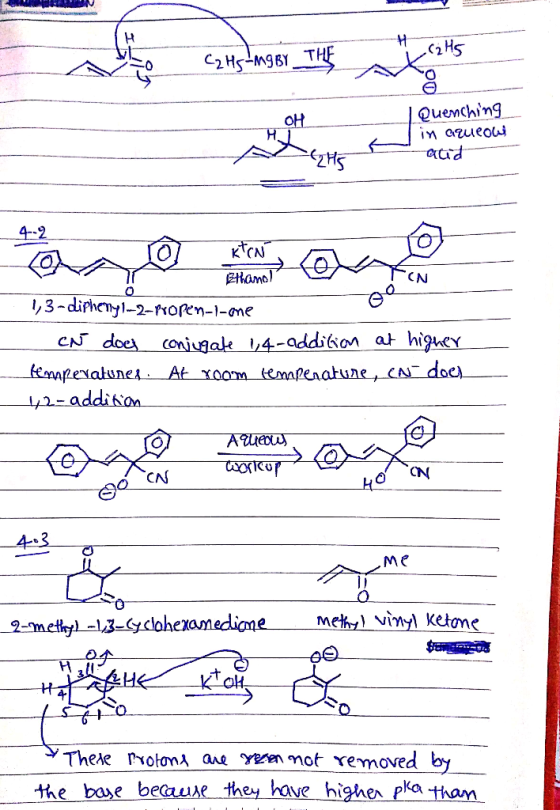 N AV C2H5-MGBY THE LQuenching in aqueow aud Ktra am @ Ethanol ou pen-i-me 1,3-diphenyl-2-Propen-1-me -CN does conjugate 1,4-a