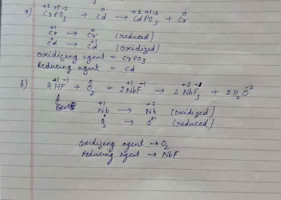 +1 +5= +1 +5-2 (& PO, t cd Cd Po, tcr & c & reduced cd cd loxidized) ozidizing agent = cq Poz Reducing agent = cd 4 HF + + 2N
