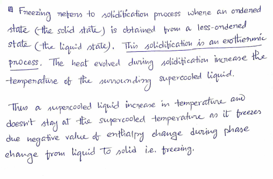 state (the liquid state), Freezing Teters to solidification process where an ordered state the solid state) is obtained from