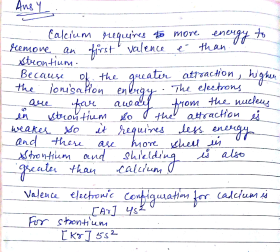 AnsY Calcium equres more an rstValence thaun cemove xtrontium Весаизе the ionsalon enbrgy gucatin attraction, highn The elec