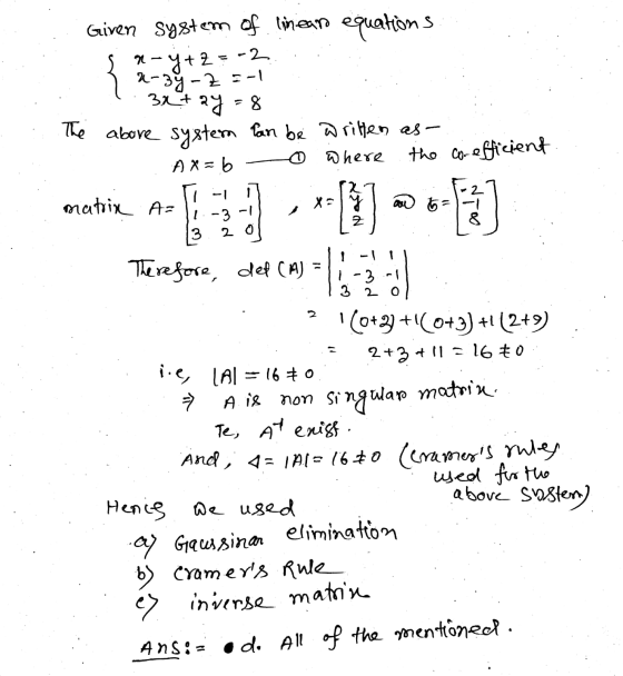 Given system of linean equations { - 7+2=-2 2-35-2=-1 3x + 2y = 8 The above system Pan be written as where AX= b the coeffici