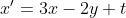 {x}'=3x-2y+t