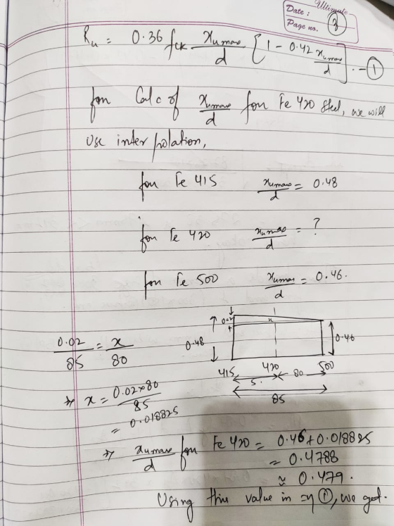Ultingale Date : Page no. Rua 0.36 I fex Aurora (1 - 042 0.42 Ruman fom Calc of Korene for Fre 900 Shed, we will Use inter ho