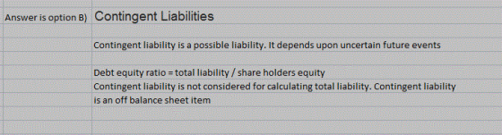 Answer is option B) Contingent Liabilities Contingent liability is a possible liability. It depends upon uncertain future eve