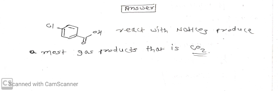 Answer I 7 on react with . Naties produce a most gas products that is cor. CScanned with CamScanner