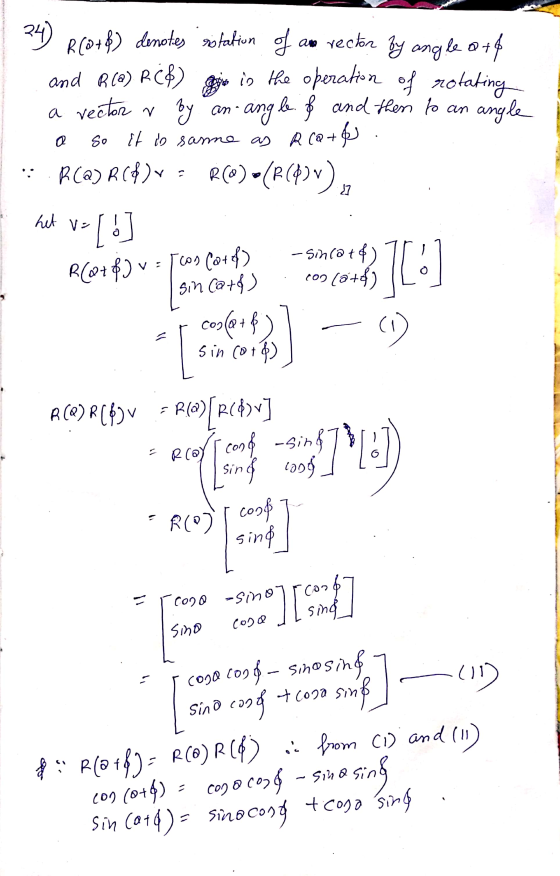 of oping the operation of rotating 24) R(a+) denotes notation ano rector angle af and R (2) R ($) a rector v an-angle of and
