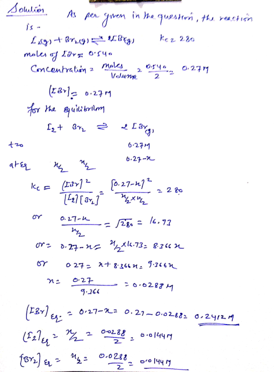 Solution As per given in the quest As per given in the question, the reaction Logo + Brug) Lirgs cz 220 moler og lorg 0:546 C