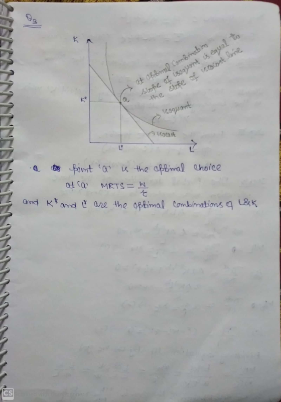 HOBBimal Combination slobe of isooyont is equal to the slote of socant line 12 koguant a point a is the affinal choice at CQ