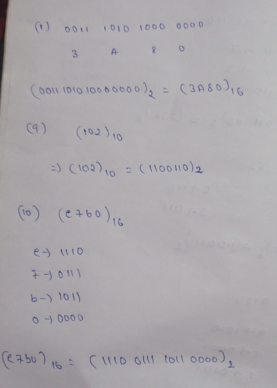 0000 0001 0101 1100 (3) Cool 101010000000), = (3480),6 (9) (1012), =) ( 1027 10 =(1100110)2 ((o) (2760) 16 et 1110 7 -) 011)