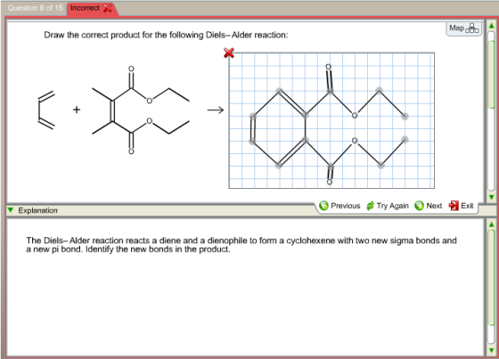 Image for Draw the correct product for the following Diels- Aider reaction: The Diels- Alder reaction reacts a diene and