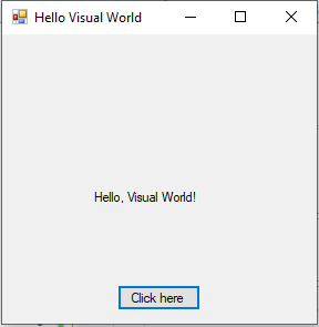 Hello Visual World Hello, Visual World! Click here