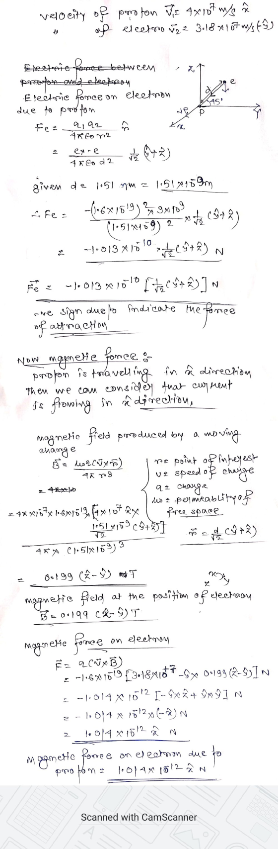 velocity of prooton JE 4x107 m/s â af electro V2 = 3.18x107 m/s fŷg between е. Eneetrie prarlons and electesy Erectrice Ponce