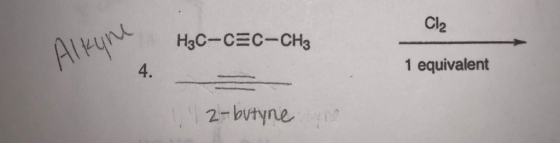 Cla ALLUP Hạc-c=c-CH3 4. 1 equivalent 112-butyne