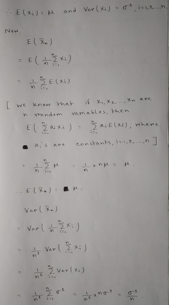 Nov we know hat if X, 2. Xn are n undam vamiables, then E( Σ.asxi ) at E (x:) , : whev. е 2