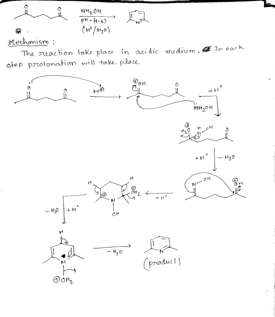 NHẠCH PH - - - (۲/۲٫0) Mechanism : The reaction take place in acidic step protonation will take place medium. In each ۲مه NHO